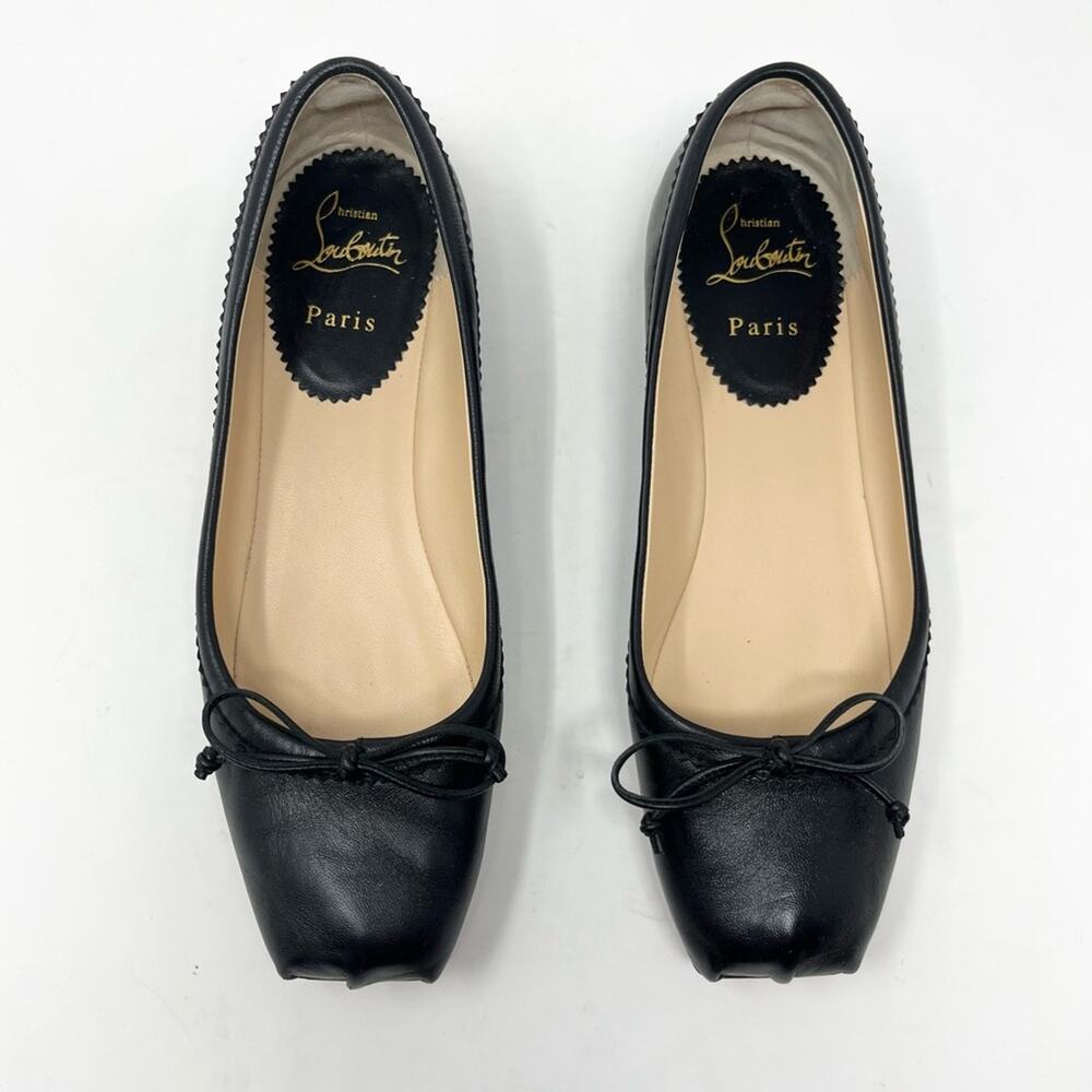Christian Louboutin Mamadrague Ballerina Ballet Shoes Flat Black Leather size 37